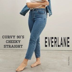 EVERLANE Curvy 90s Cheeky Straight Jean in Northridge Wash Organic Cotton Sz 25